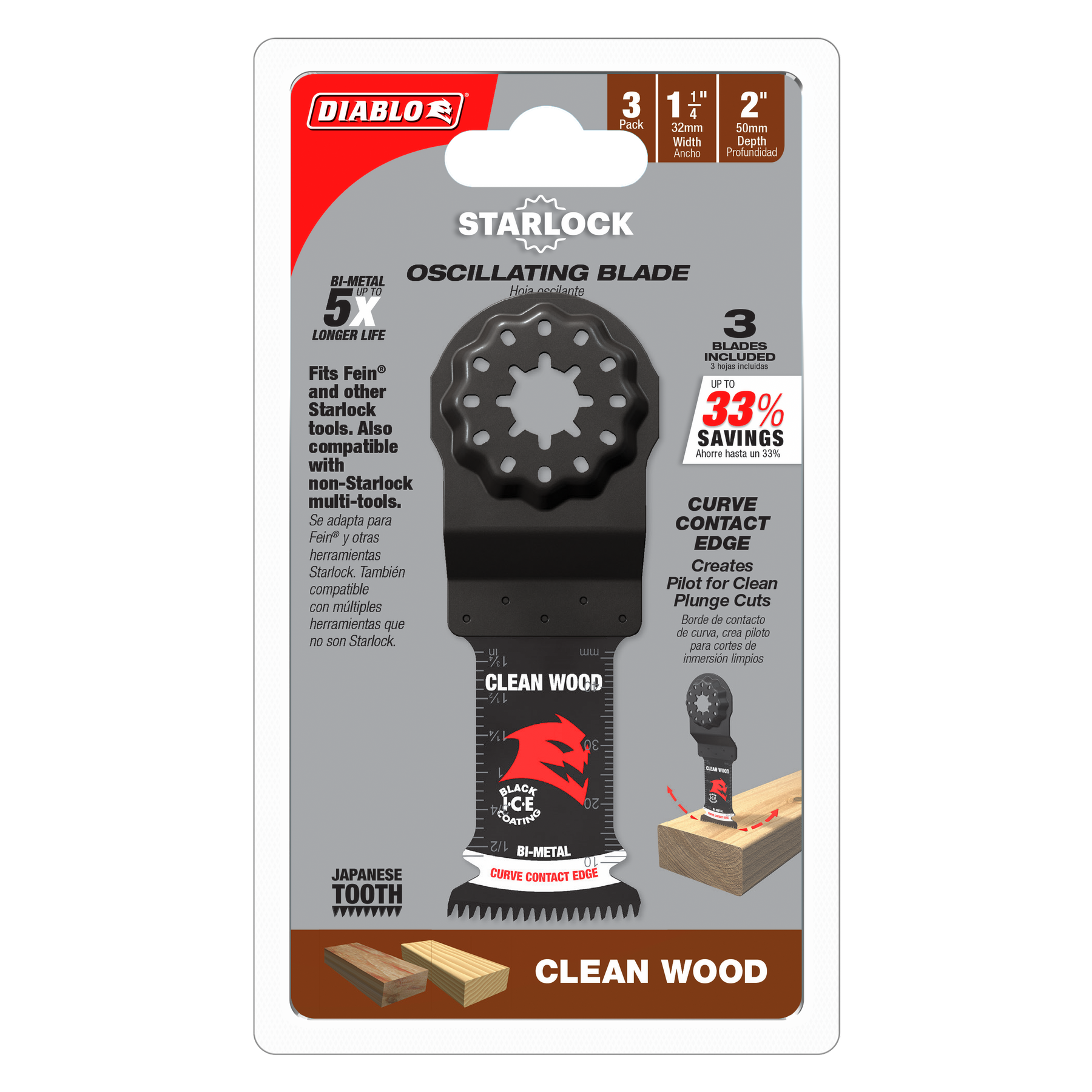 Diablo Bi-Metal Oscillating Blades for Clean Wood