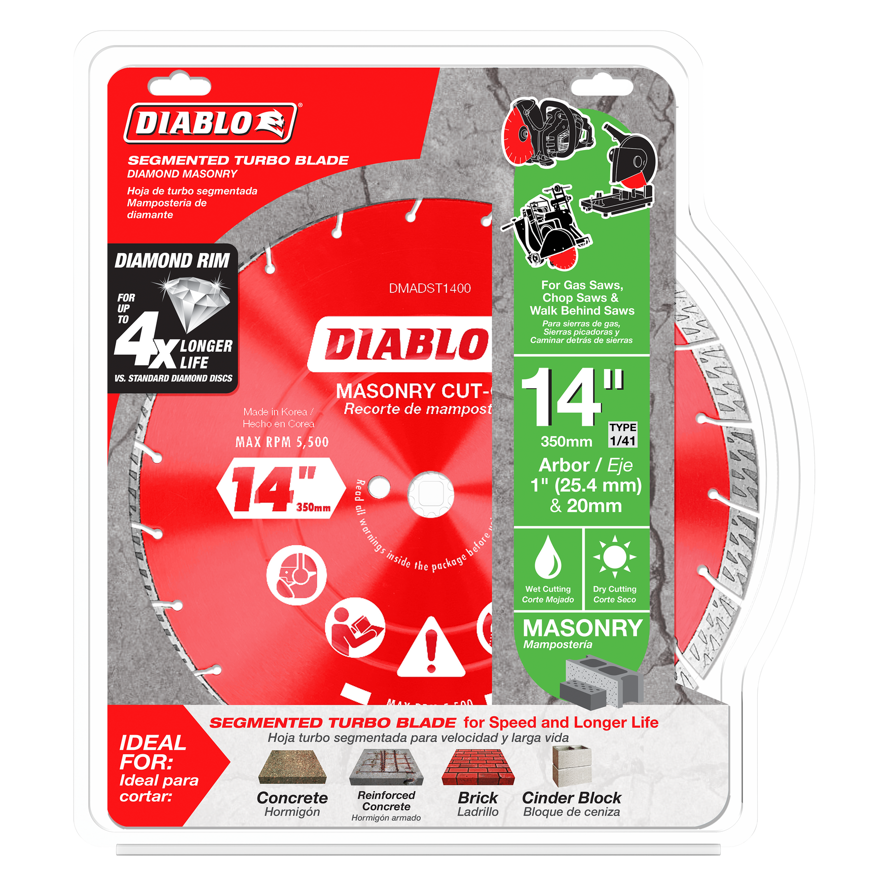 Diablo Diamond Segmented Turbo Cut-Off Discs for Masonry