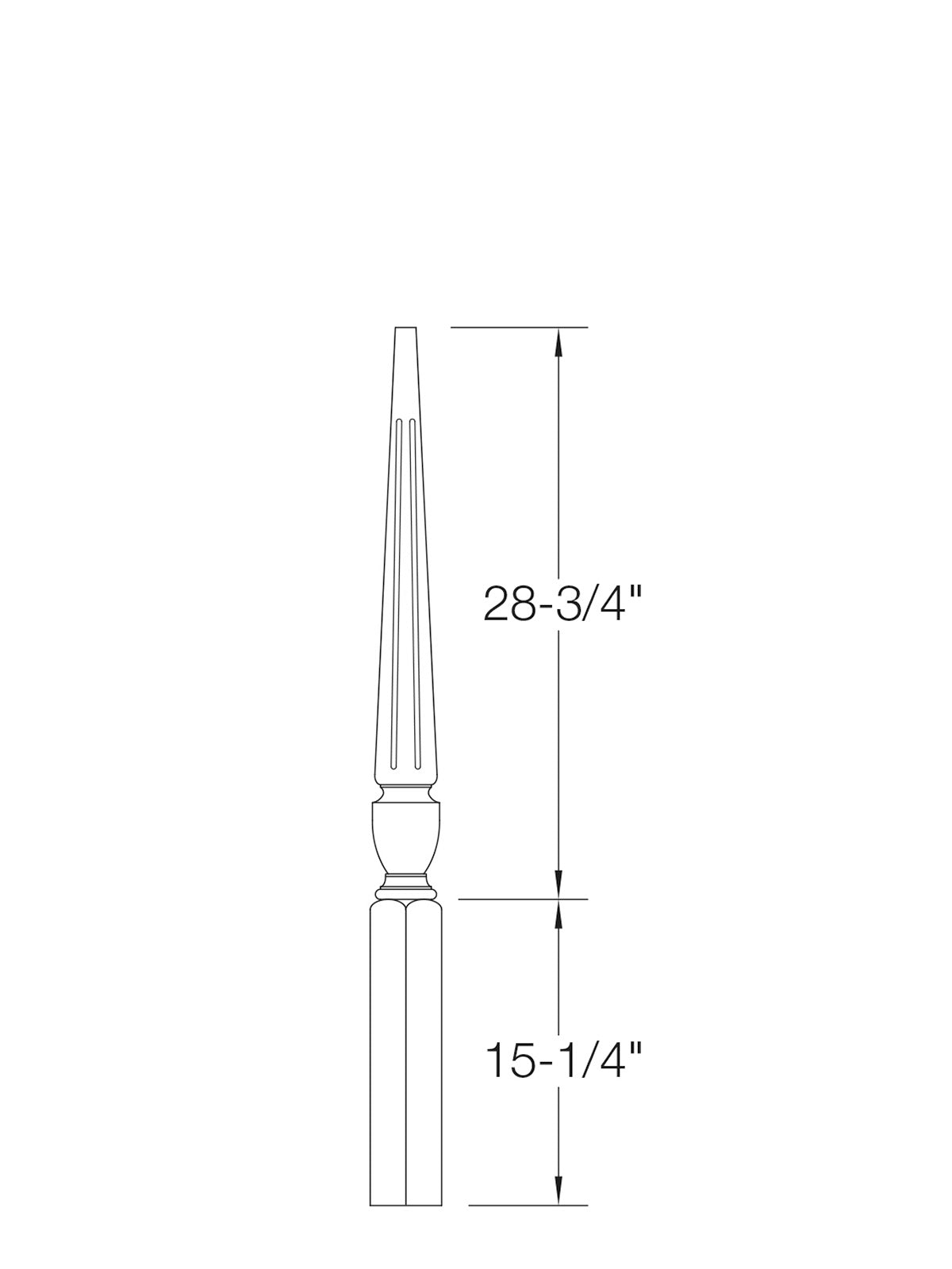 Stockbridge 3013F Stabilizer Newel Post - Fluted (3-1/2")