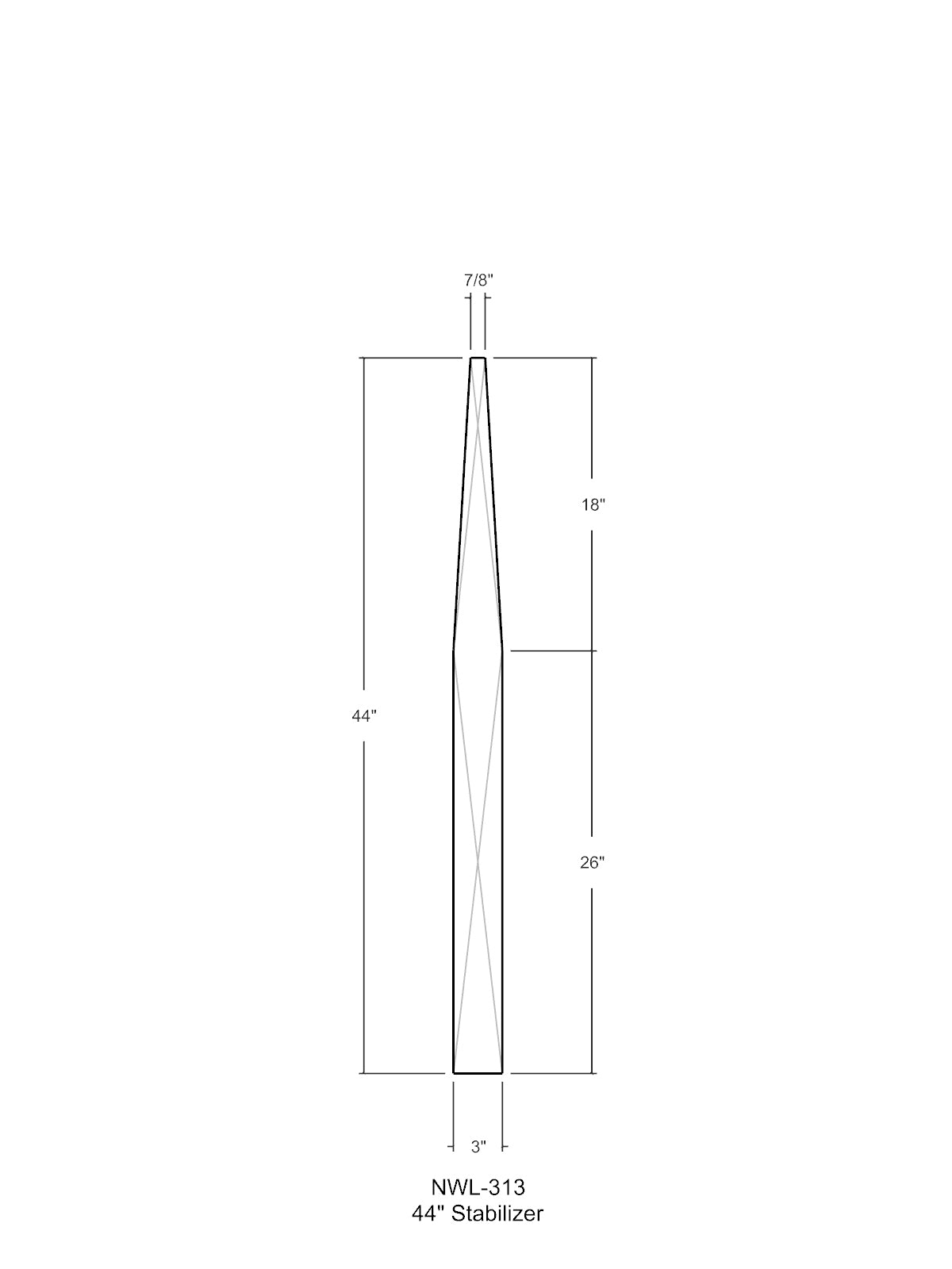 Craftsman 313 Stabilizer Newel Post (3")