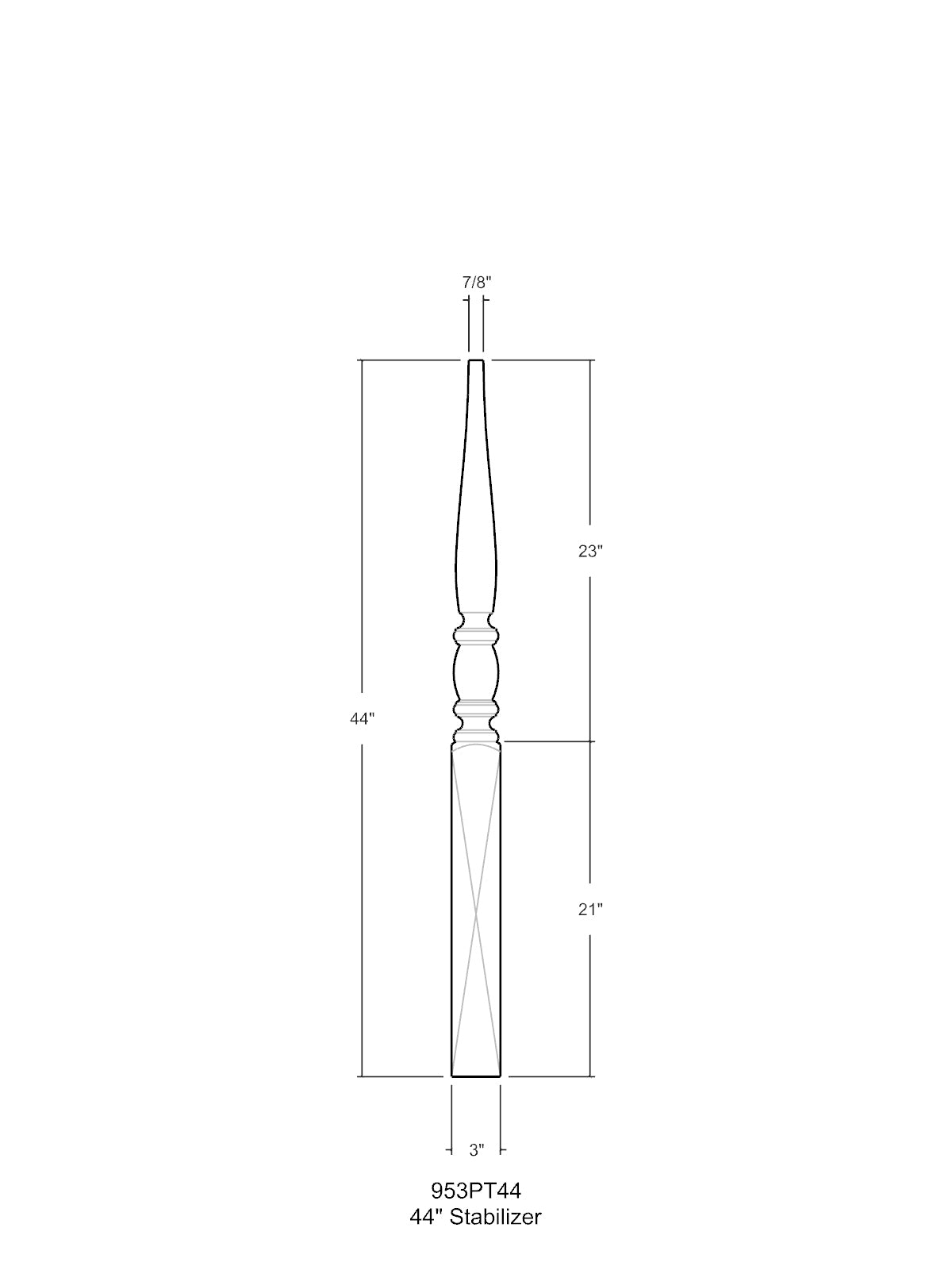 Bordeaux 953 Stabilizer Newel Post (3")