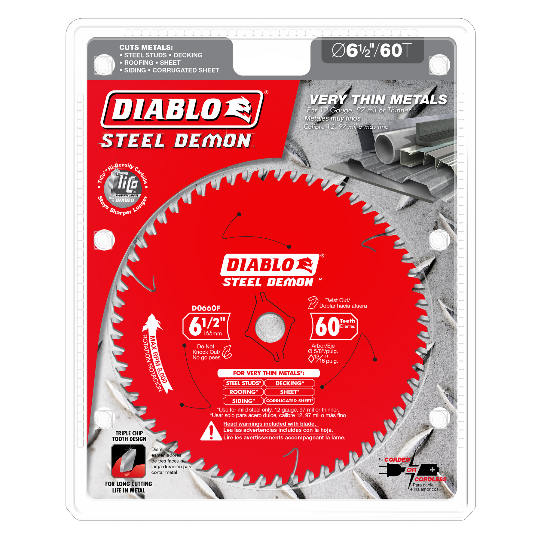 Diablo Steel Demon Carbide-Tipped Saw Blade for Thin Metal