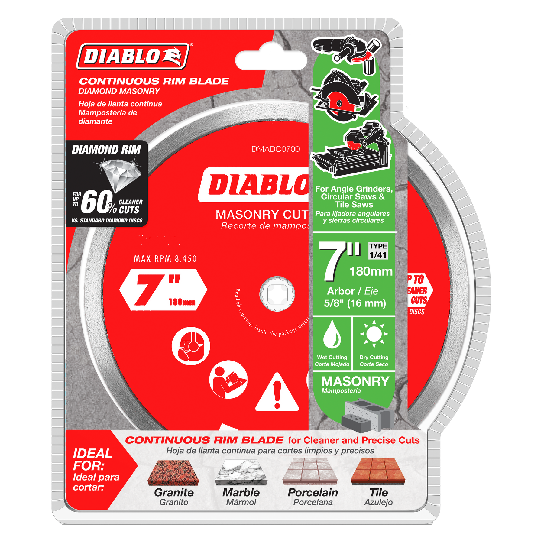 Diablo Diamond Continuous Rim Cut-Off Discs for Masonry