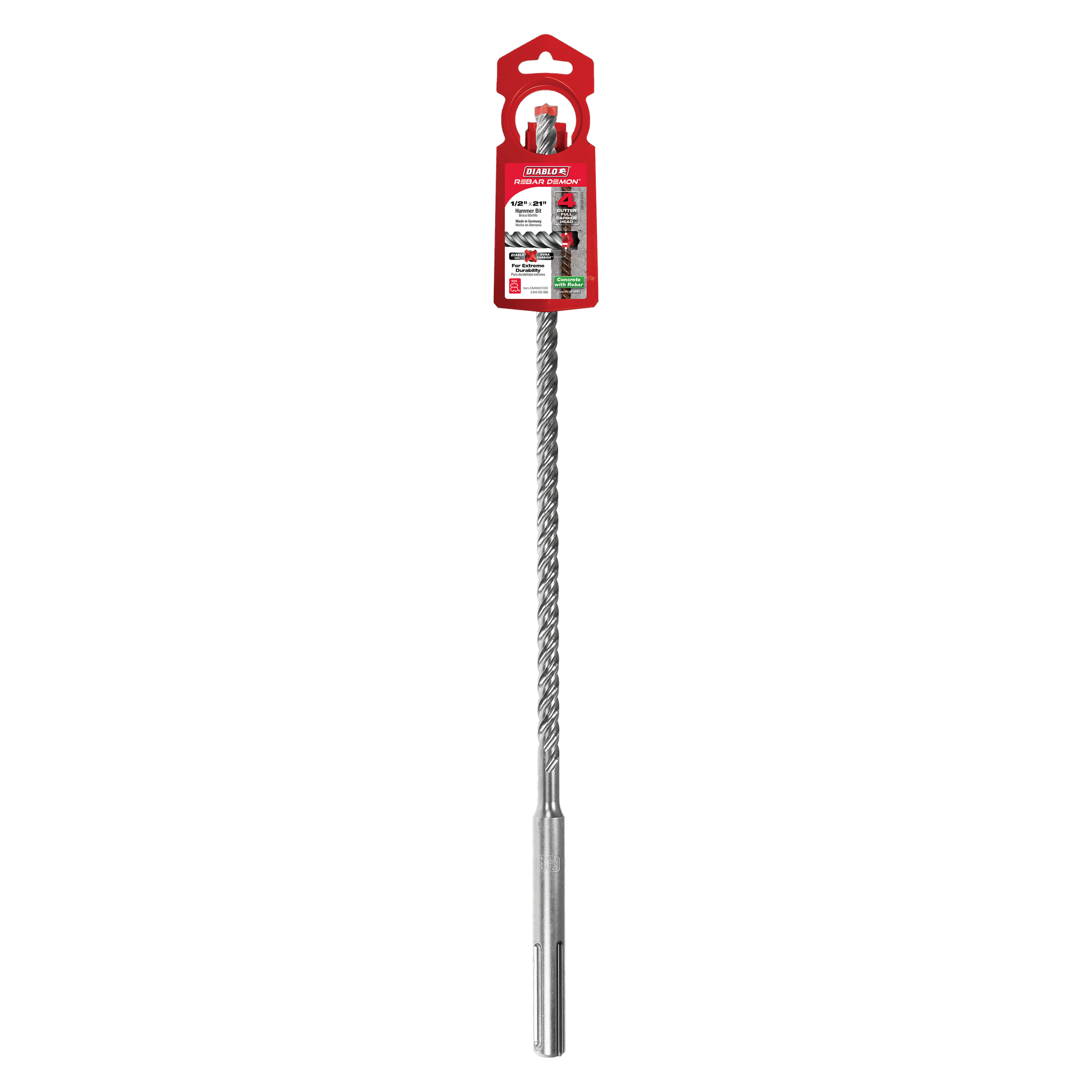 Diablo Rebar Demon™ SDS-Max 4-Cutter Full Carbide Head Hammer Drill Bit