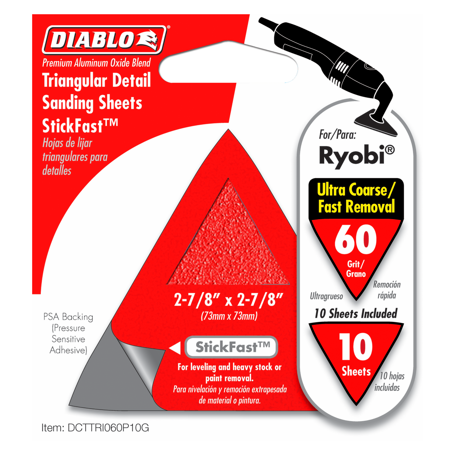 Diablo Triangle StickFast™ - 2-7/8 in. x 2-7/8 in. Detail Sanding Sheets