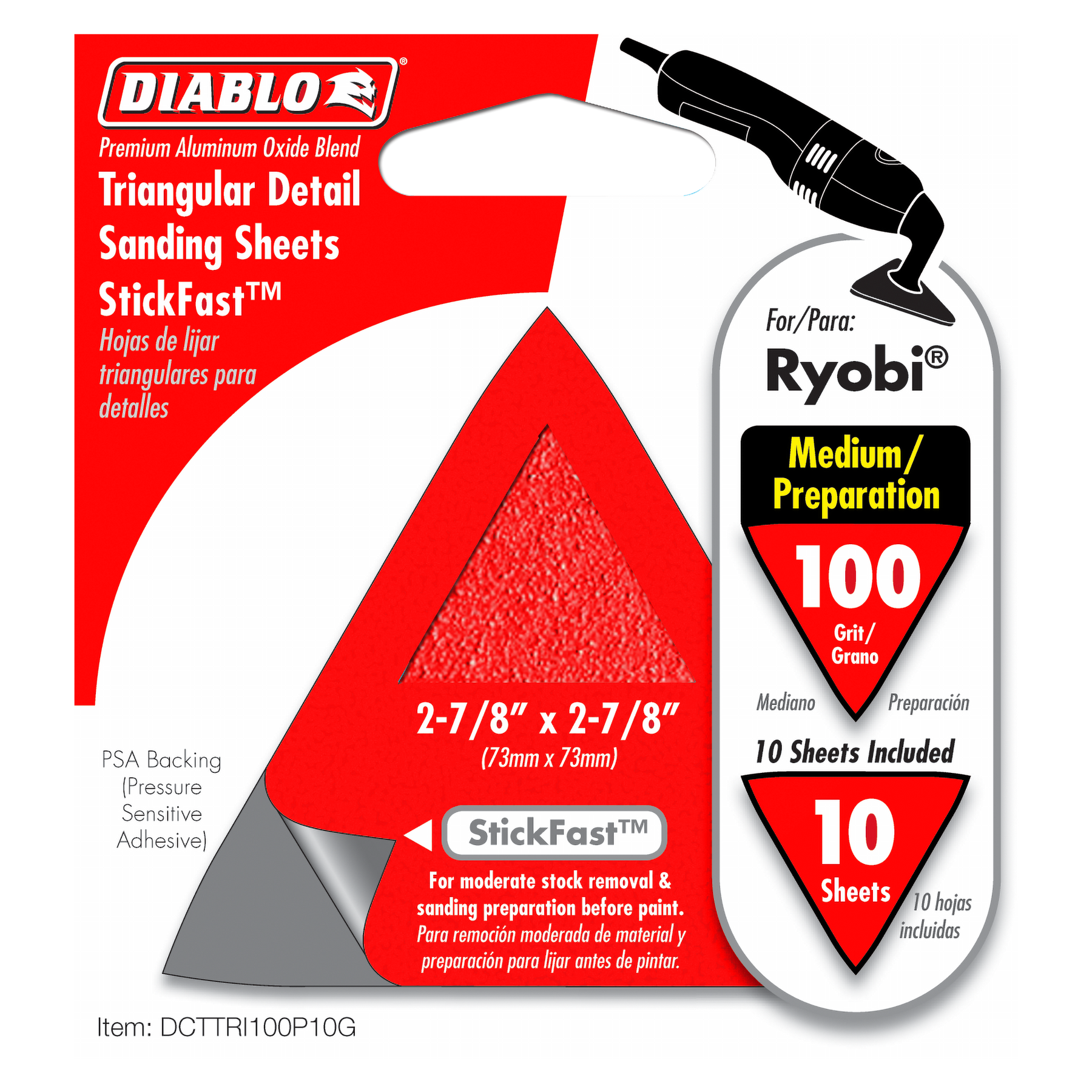 Diablo Triangle StickFast™ - 2-7/8 in. x 2-7/8 in. Detail Sanding Sheets