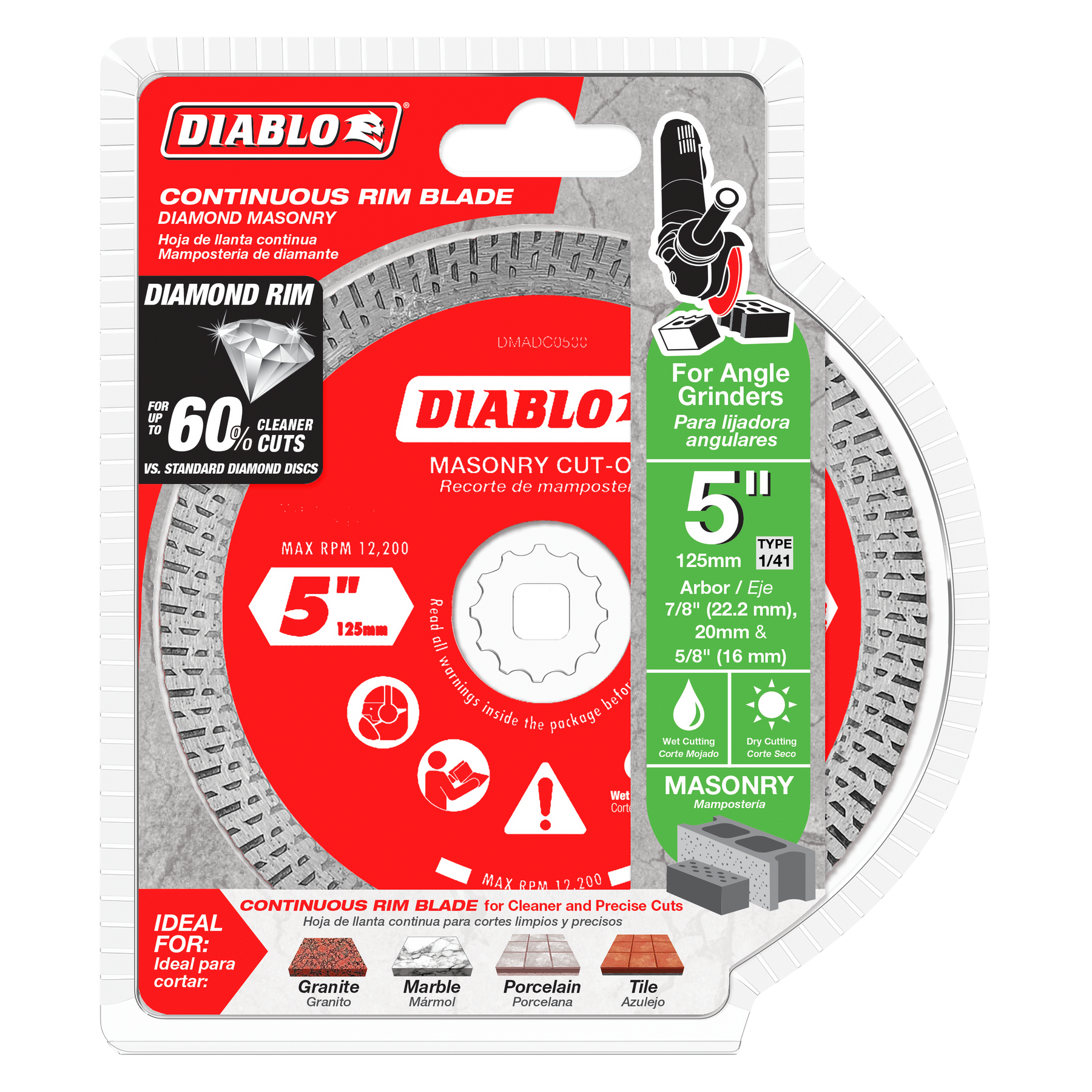 Diablo Diamond Continuous Rim Cut-Off Discs for Masonry