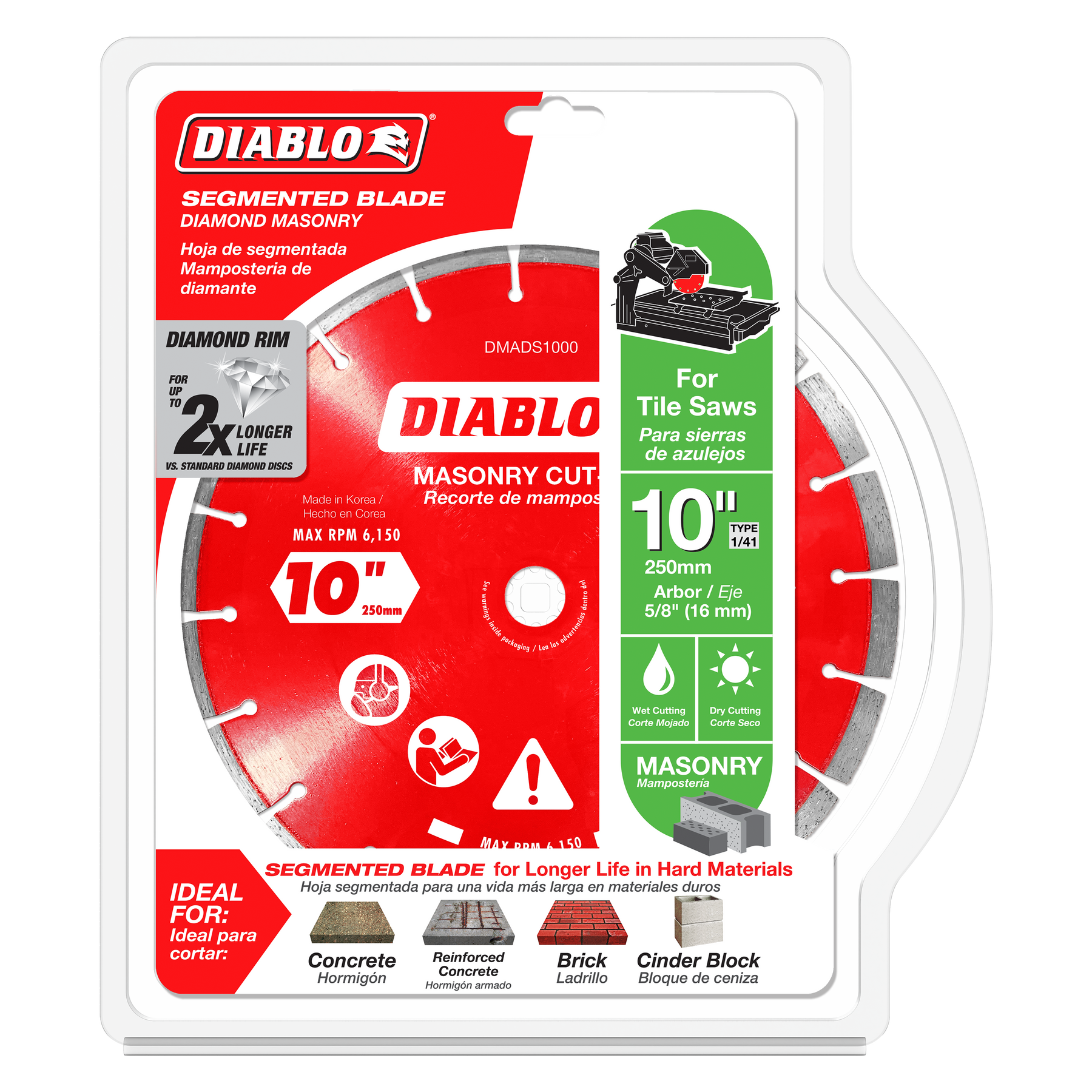 Diablo Diamond Segmented Cut-Off Discs for Masonry