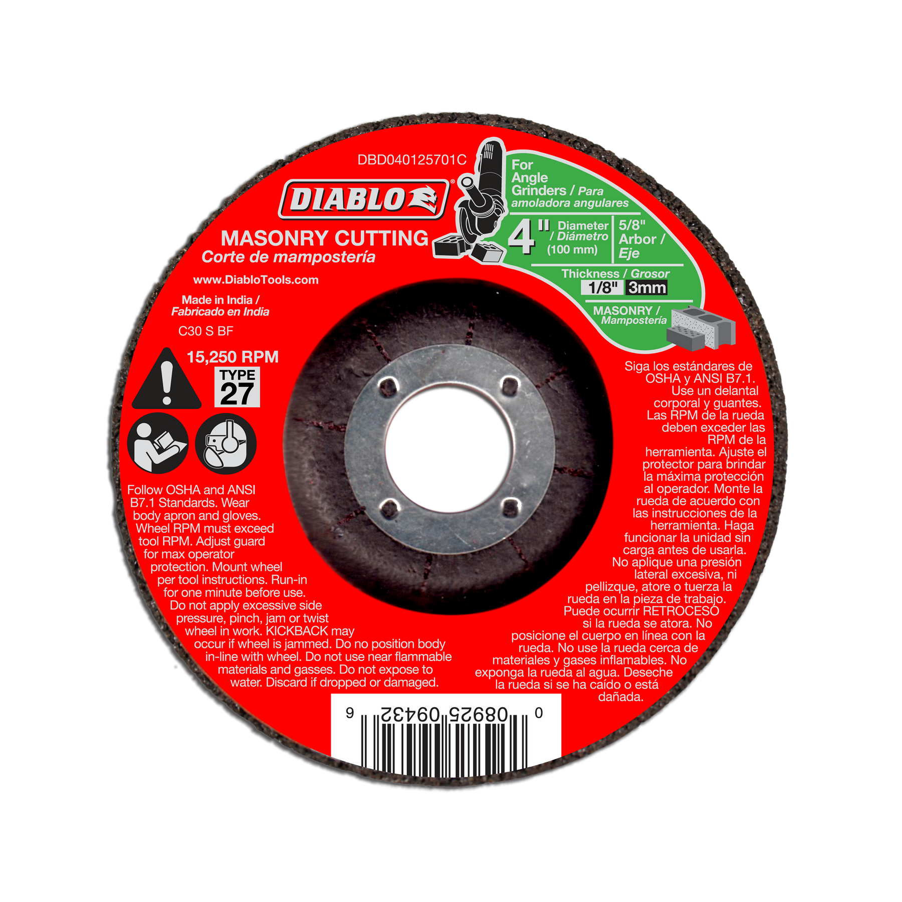 Diablo Masonry High Speed Cut Off Disc