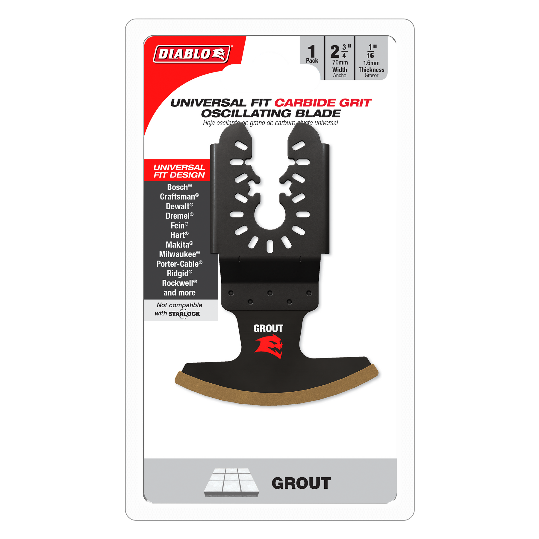 Diablo  Carbide Grit Oscillating Blade for Grout