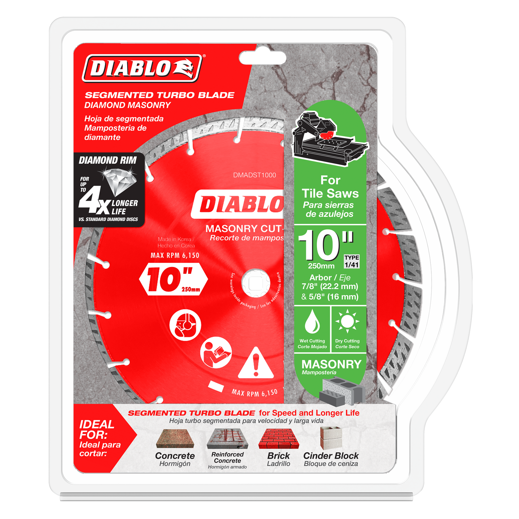 Diablo Diamond Segmented Turbo Cut-Off Discs for Masonry