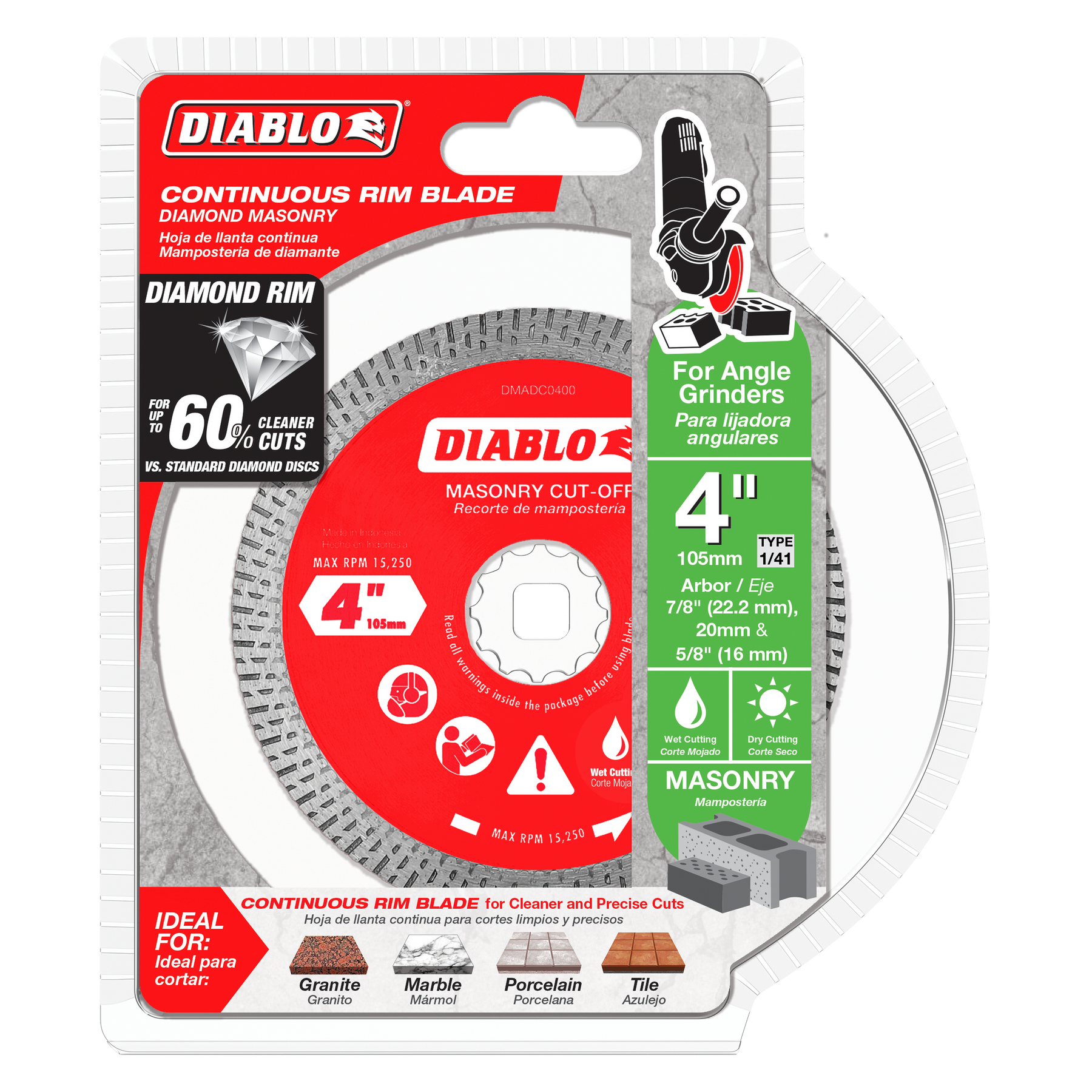 Diablo Diamond Continuous Rim Cut-Off Discs for Masonry