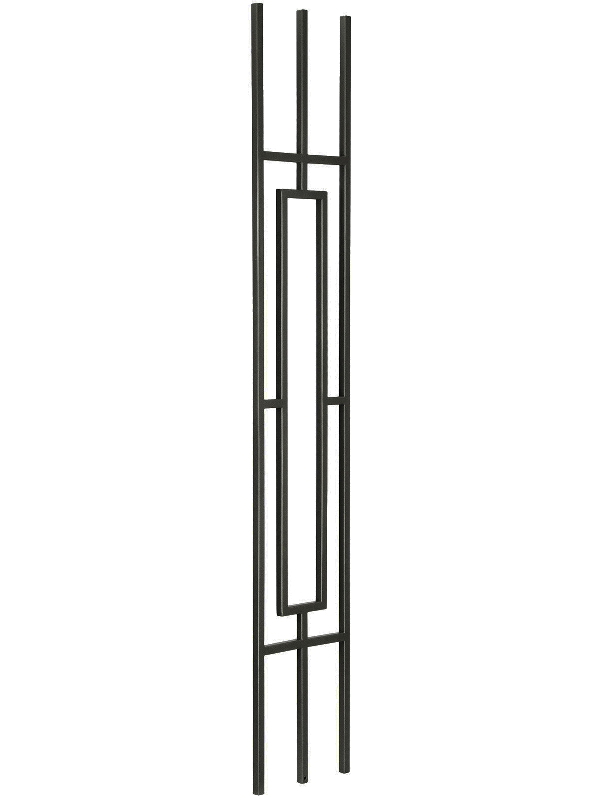 Iron Baluster T813 - 1/2" Square - Contemporary Rectangular Panel