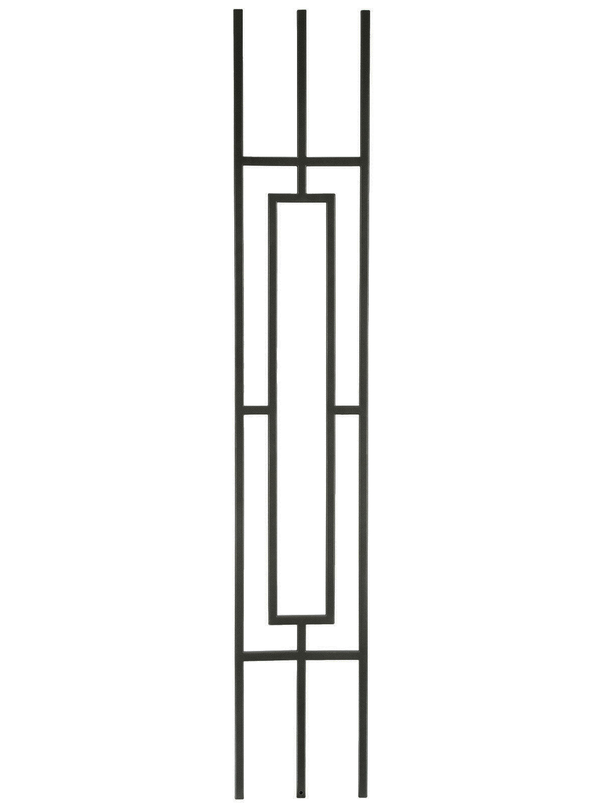 Iron Baluster T813 - 1/2" Square - Contemporary Rectangular Panel