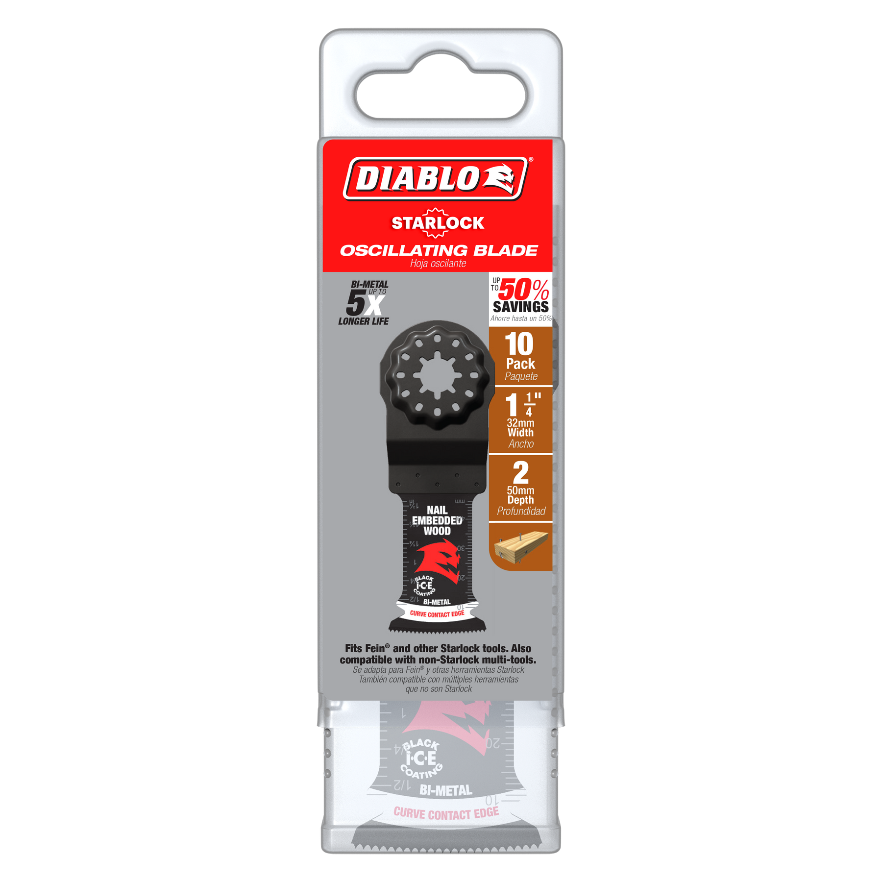 Diablo Starlock Bi-Metal Oscillating Blades for Nail-Embedded Wood