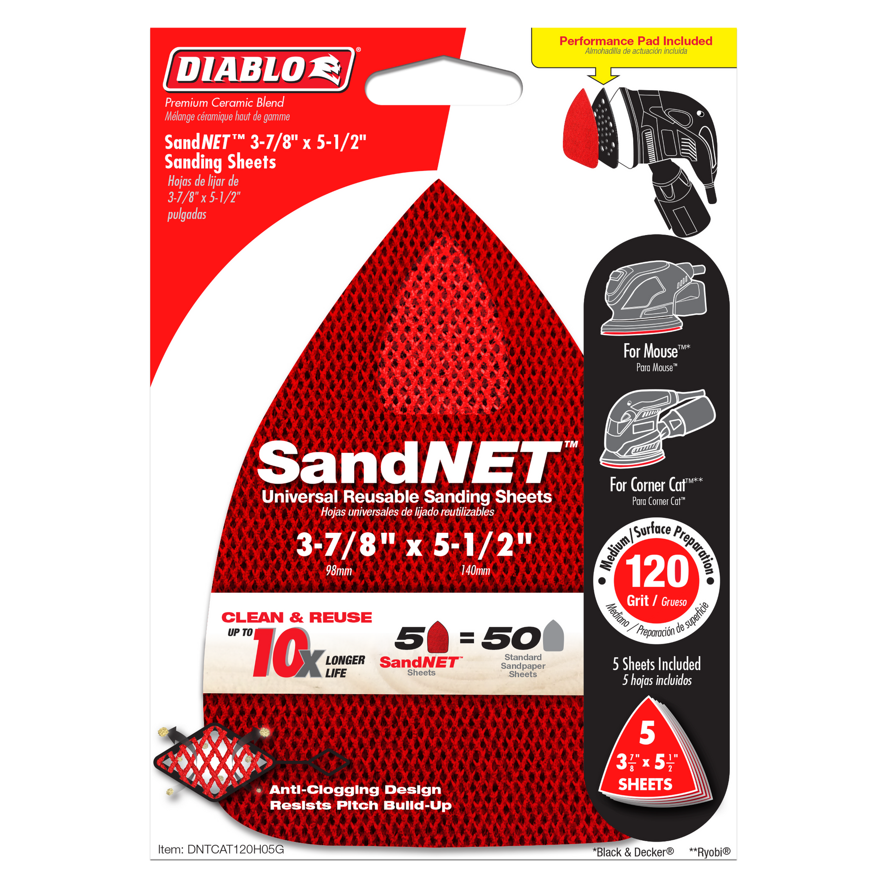 Diablo 3-7/8 in. x 5-1/2 in. CAT/Mouse SandNET™ Reusable Sanding Sheets