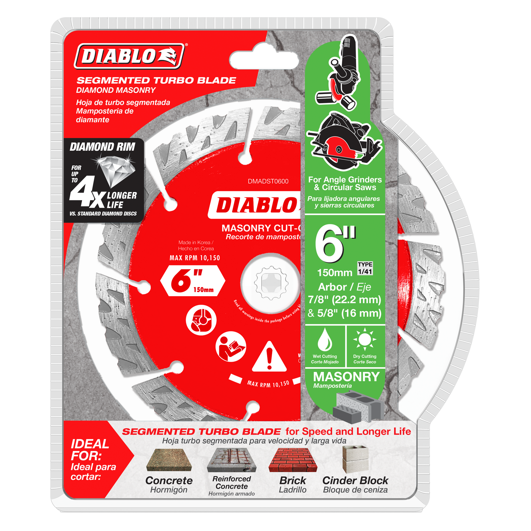 Diablo Diamond Segmented Turbo Cut-Off Discs for Masonry