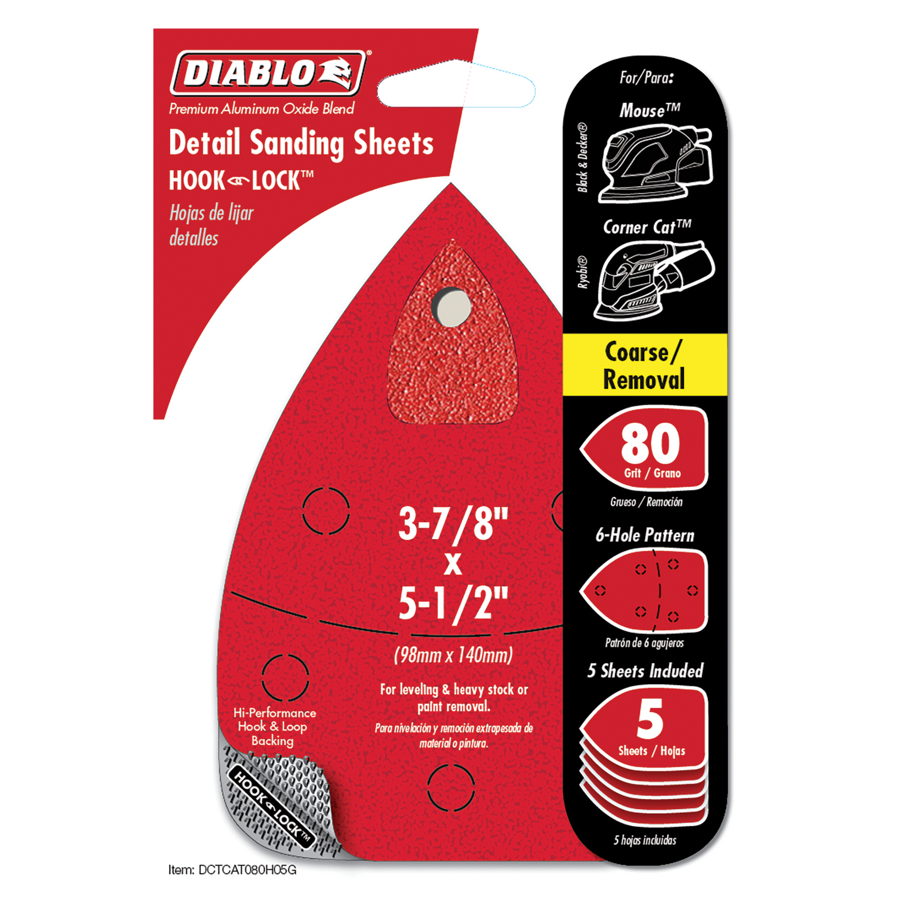 Diablo 3-7/8 in. x 5-1/2 in. CAT/Mouse Hook & Lock™ Detail Sanding Sheets