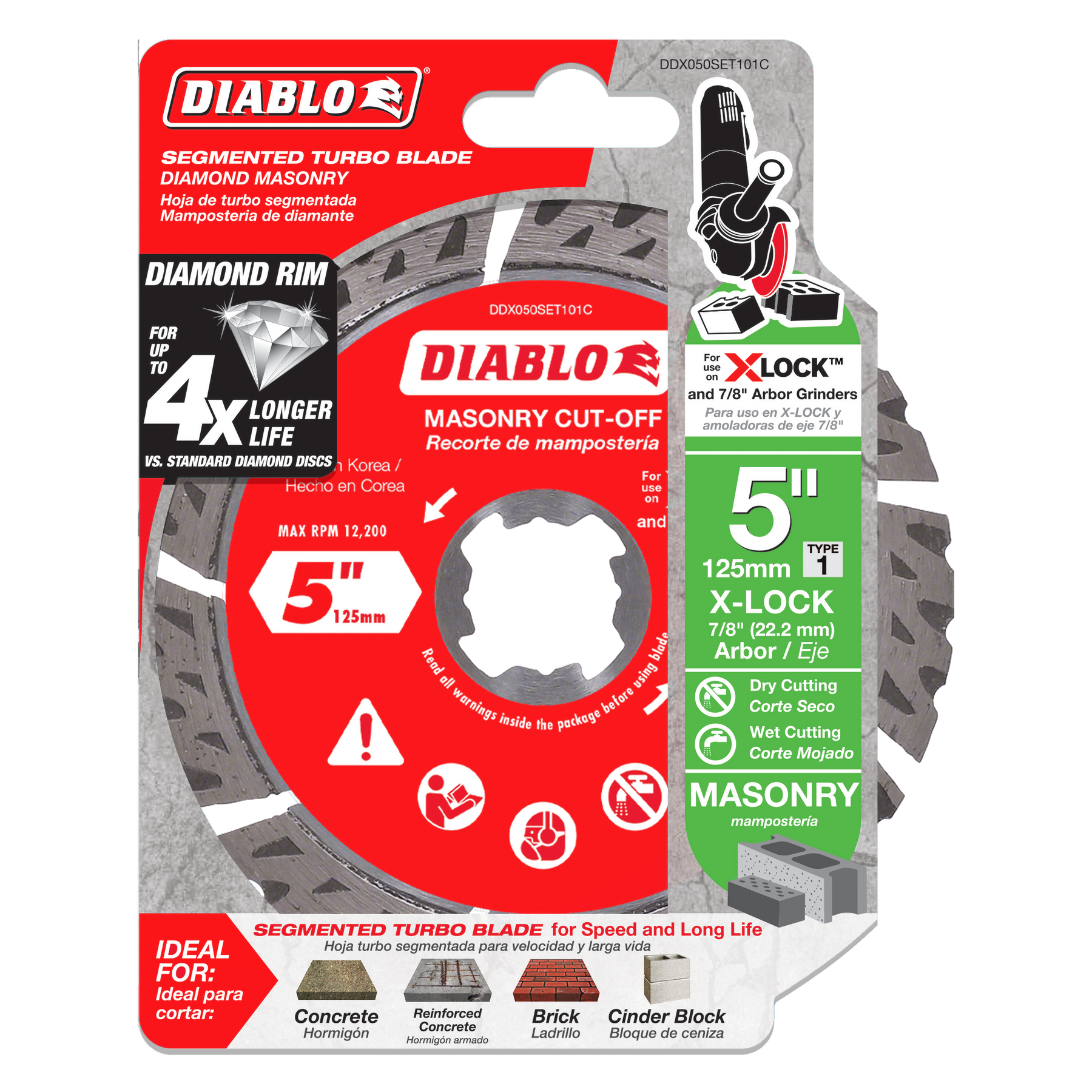 Diablo Diamond Segmented Turbo Masonry Cut-Off with X-LOCK Arbor