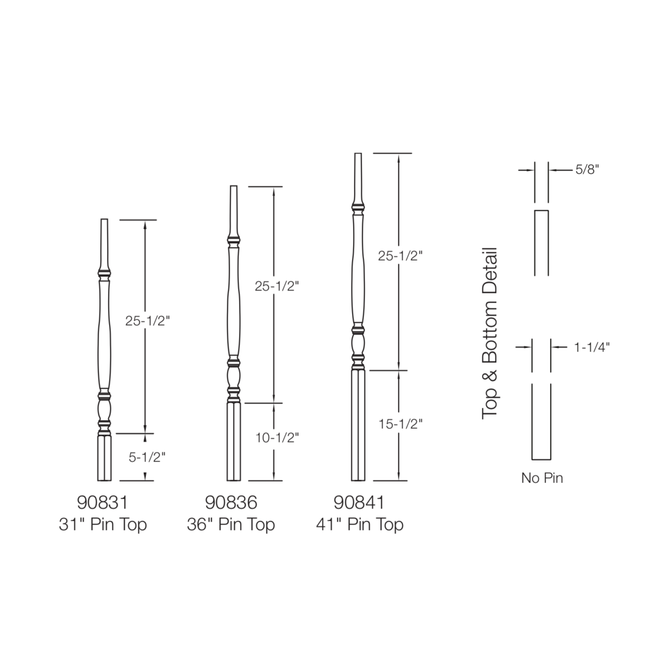 Baluster Bordeaux 908 (Pin Top)