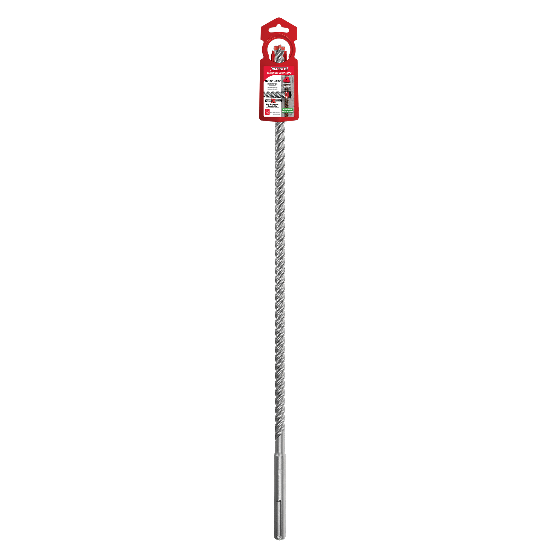 Diablo Rebar Demon™ SDS-Max 4-Cutter Full Carbide Head Hammer Drill Bit