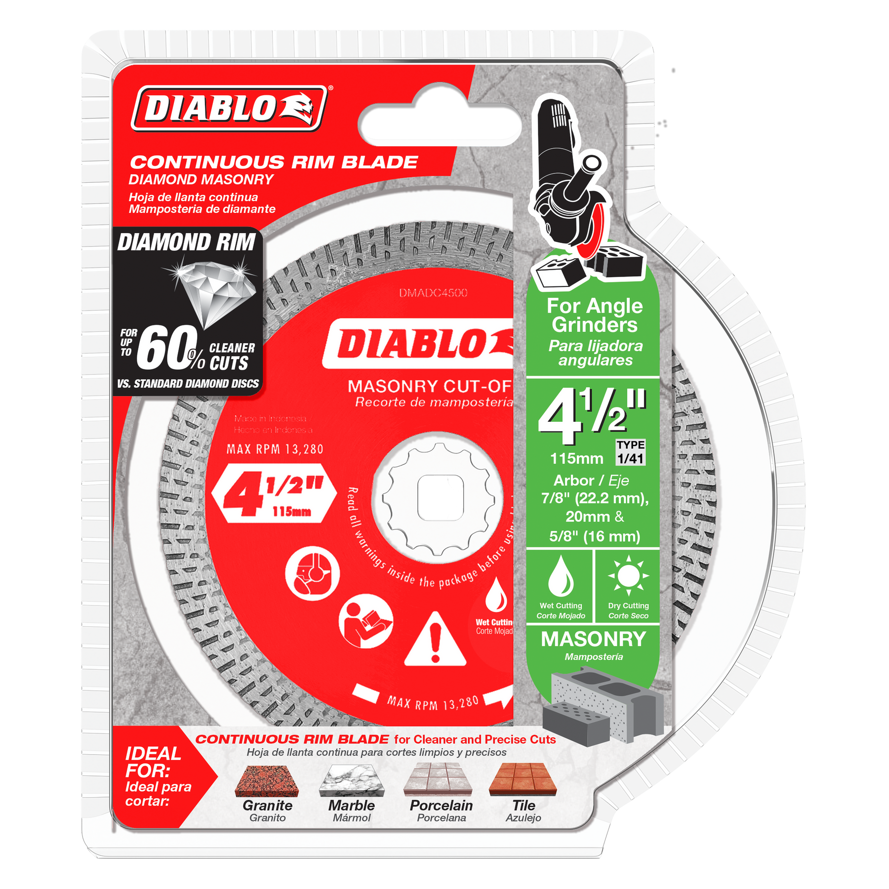 Diablo Diamond Continuous Rim Cut-Off Discs for Masonry