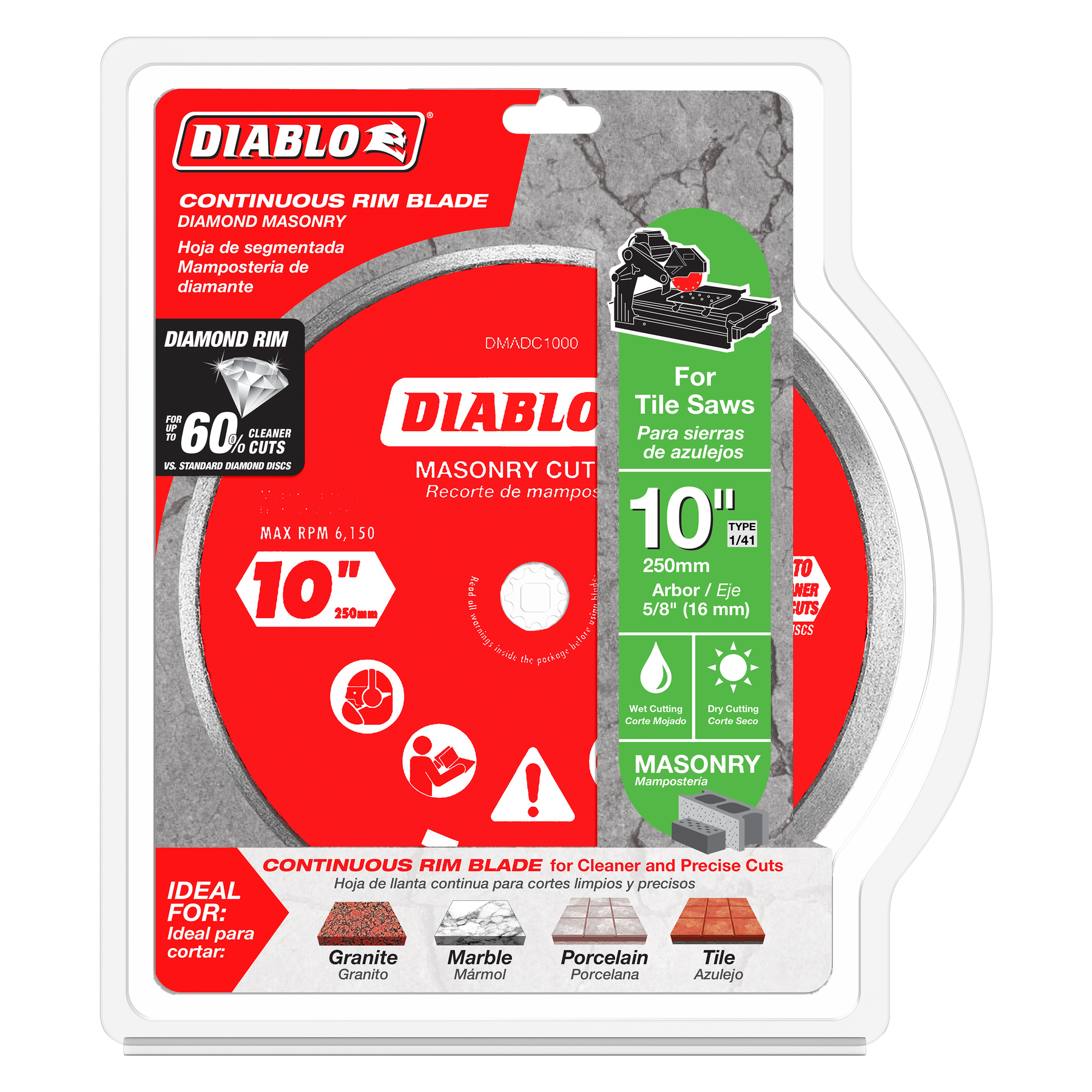 Diablo Diamond Continuous Rim Cut-Off Discs for Masonry