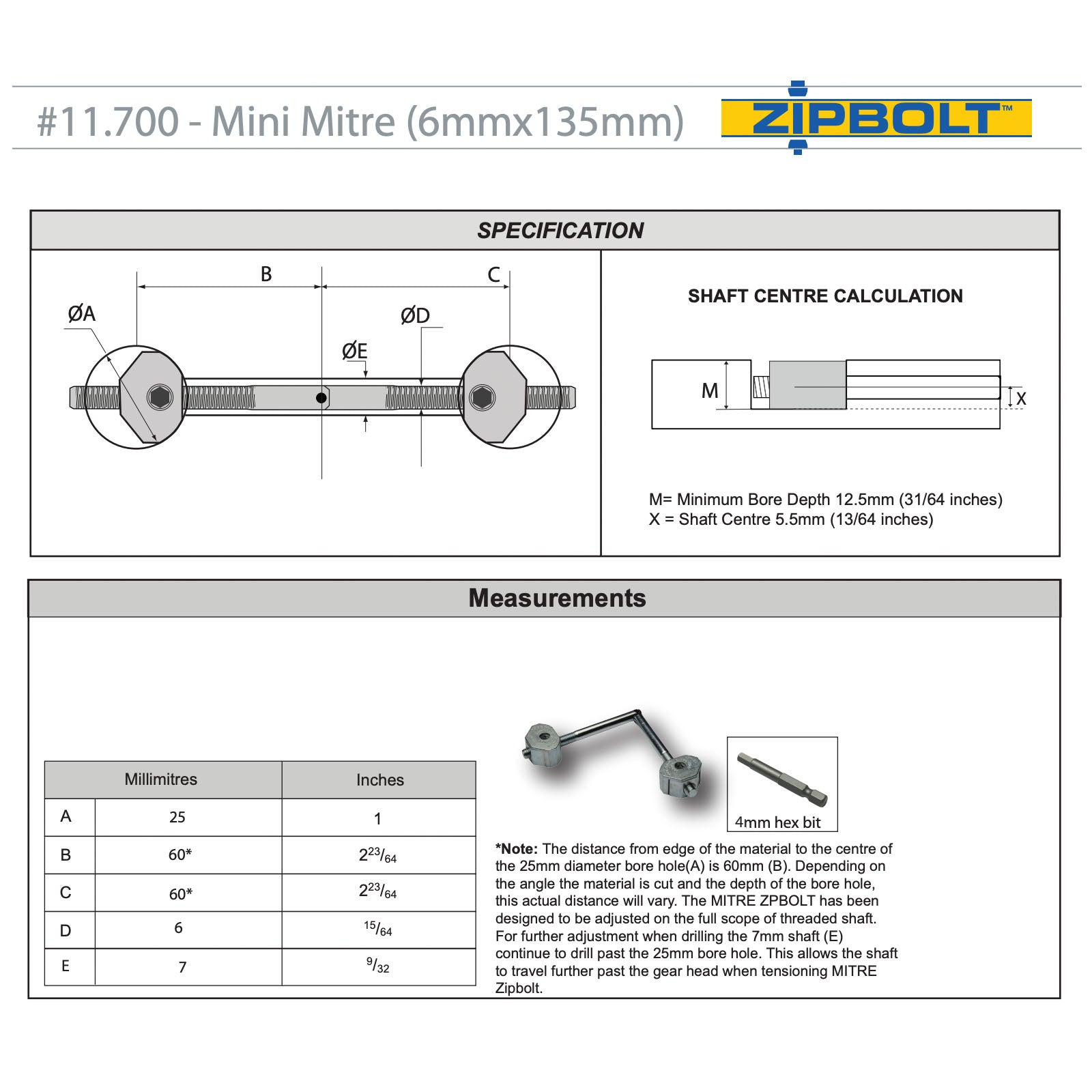 Zipbolt UT Mini Mitre 11.700
