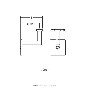 Handrail Bracket 3000 - Square