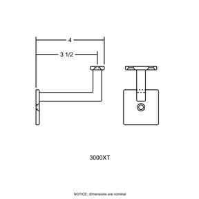 Handrail Bracket 3000 - Square