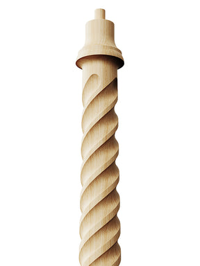 Stockbridge 3010T-PT Series Pin Top Newel Post - Twist (3-1/2")