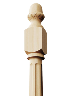 Stockbridge 3010F-AT Series Acorn Top Newel Post - Fluted (3-1/2")