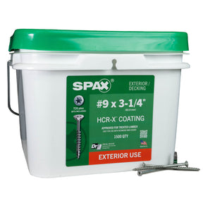 SPAX Exterior Multi-Material T-Star Plus Wood Screws - Flat Head, Partial Thread, HCR-X Coating