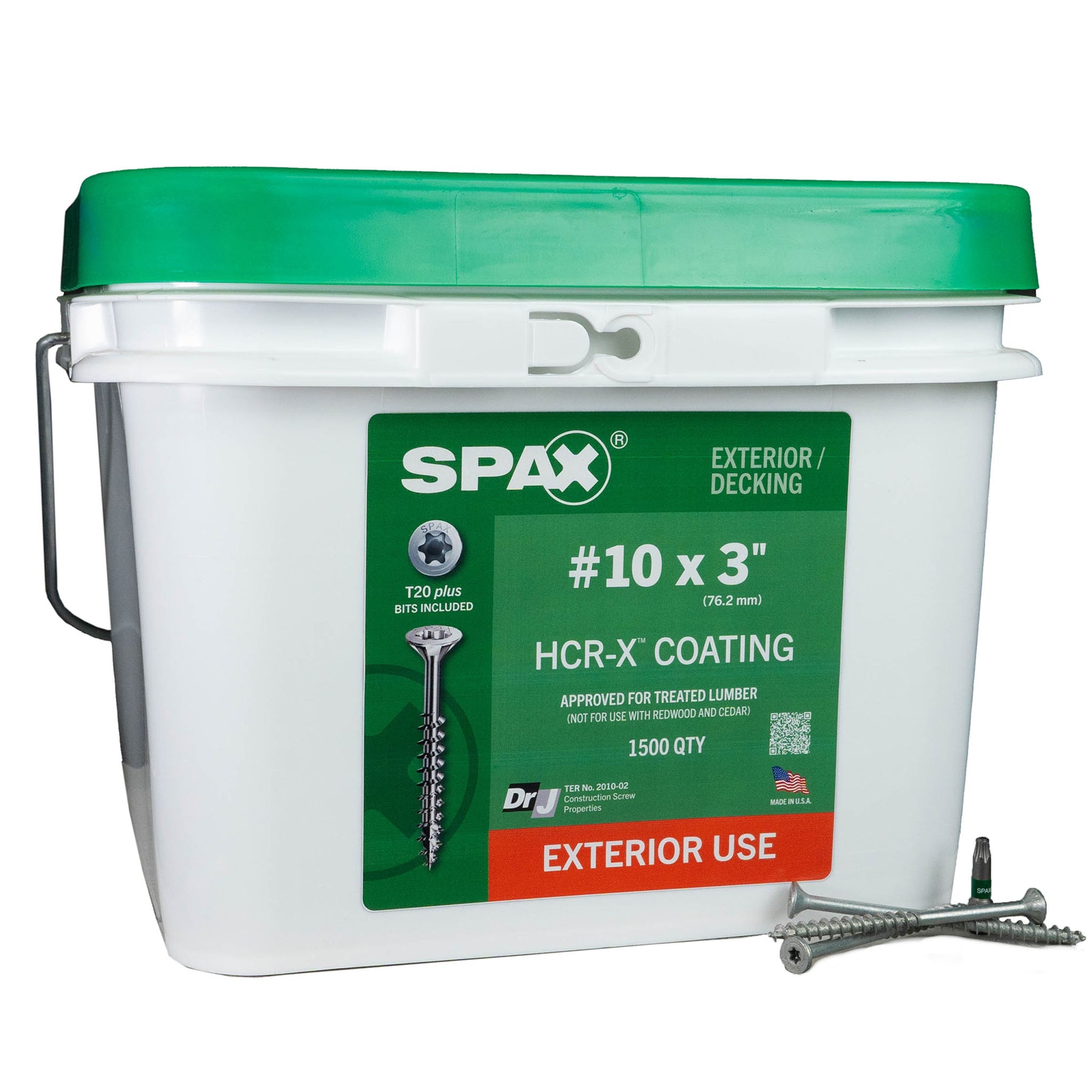 SPAX Exterior Multi-Material T-Star Plus Wood Screws - Flat Head, Partial Thread, HCR-X Coating