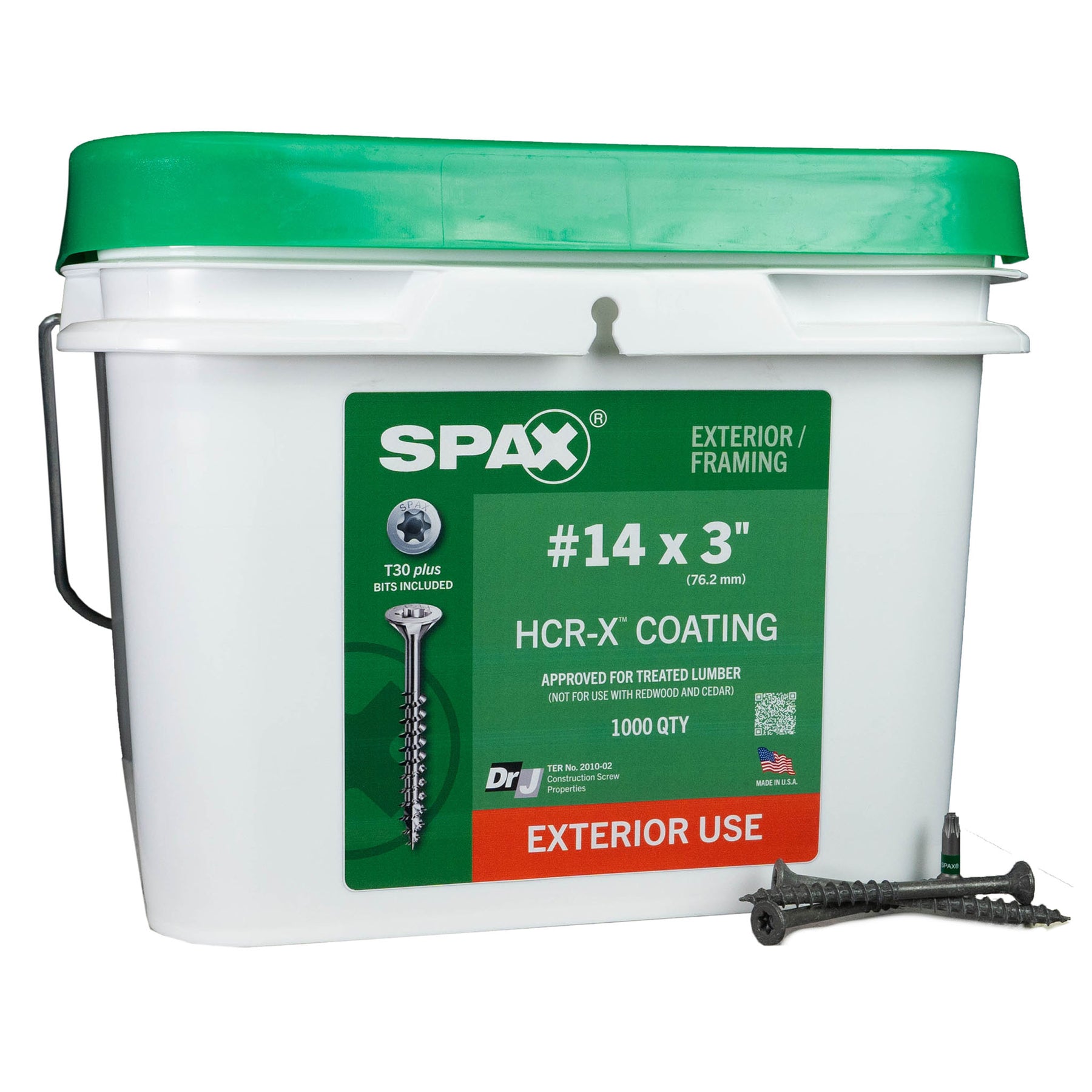 SPAX Exterior Multi-Material T-Star Plus Wood Screws - Flat Head, Partial Thread, HCR-X Coating