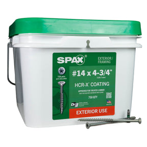 SPAX Exterior Multi-Material T-Star Plus Wood Screws - Flat Head, Partial Thread, HCR-X Coating