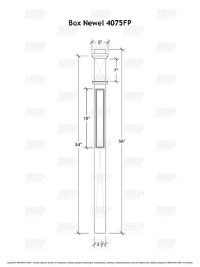 Box Newel 4075FP - Flat Panel (3-1/2")
