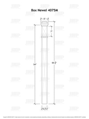 Box Newel 4075M - Mission Style (3-1/2")