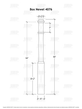 Box Newel 4076 - Adjustable Base (5")