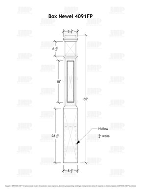 Box Newel 4091FP - Flat Panel (6-1/4")