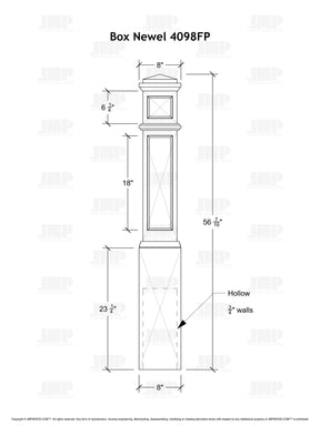 Box Newel 4098FP - Flat Panel (8")