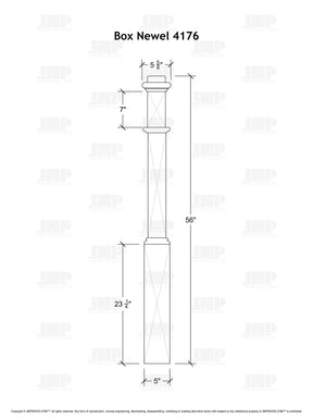Box Newel 4176 - Adjustable Base (5")