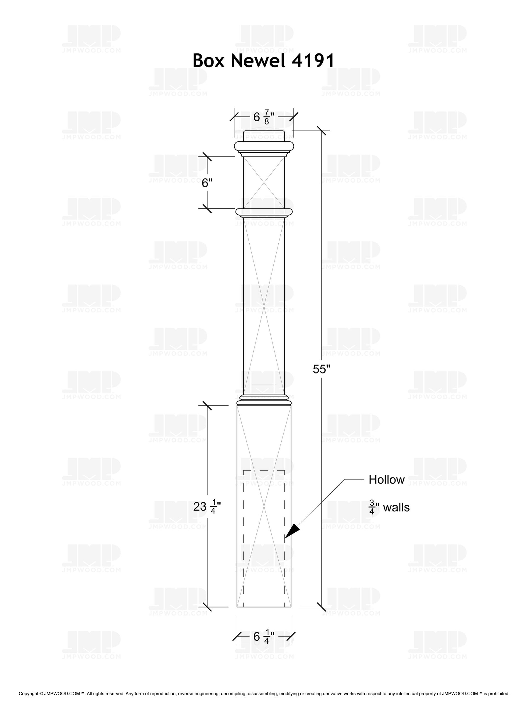 Box Newel 4191 (6-1/4")