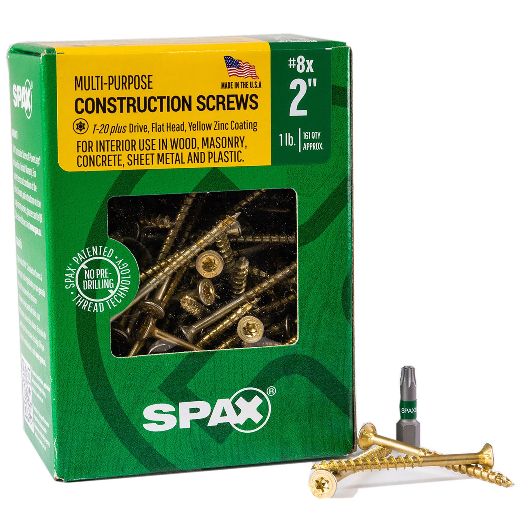 SPAX Multi-Material T-Star Plus Flat Head Screws - Yellow Zinc