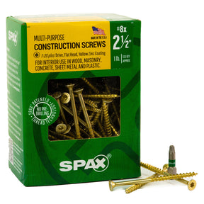 SPAX Multi-Material T-Star Plus Flat Head Screws - Yellow Zinc