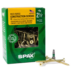 SPAX Multi-Material T-Star Plus Flat Head Screws - Yellow Zinc