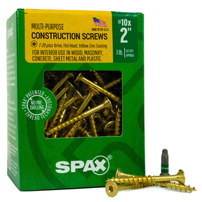 SPAX Multi-Material T-Star Plus Flat Head Screws - Yellow Zinc