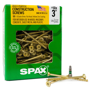 SPAX Multi-Material T-Star Plus Flat Head Screws - Yellow Zinc