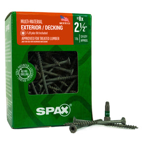 SPAX Exterior Multi-Material T-Star Plus Wood Screws - Flat Head, Partial Thread, HCR-X Coating
