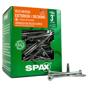 SPAX Exterior Multi-Material T-Star Plus Wood Screws - Flat Head, Partial Thread, HCR-X Coating